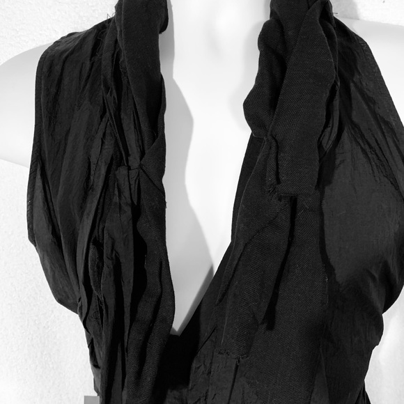 NWT Bebe Black Deconstructed Long Top with Tie SM - Picture 5 of 8